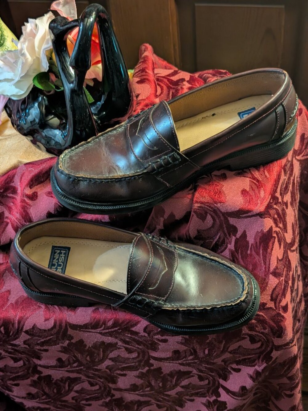 Nunn Bush Man Penny Loafer shoes - Dark brown -Leather upper -91/2M